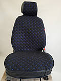 Універсальні автомобільні чохли, накидки на сидіння Cube (чорний з синьою ниткою), фото 2