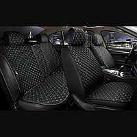 Універсальні автомобільні чохли, накидки на сидіння Cube (Повний компдект, чорний з сірою ниткою)