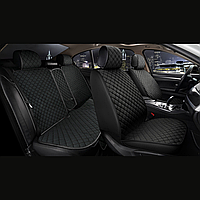 Універсальні автомобільні чохли, накидки на сидіння Cube (Повний комплект, чорний з чорною ниткою)