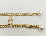 Пояс ланцюжок gold з перлинами, фото 2