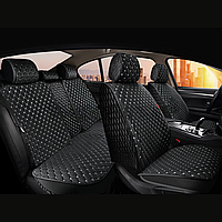 Універсальні автомобільні чохли, накидки на сидіння Sultan (на передні сидіння, чорні з білою ниткою)