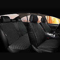Універсальні автомобільні чохли, накидки на сидіння Sultan (Повний комплект, чорні із чорною ниткою)
