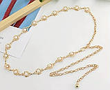 Пояс ланцюжок перлини gold, фото 3
