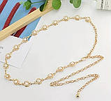 Пояс ланцюжок перлини gold, фото 4