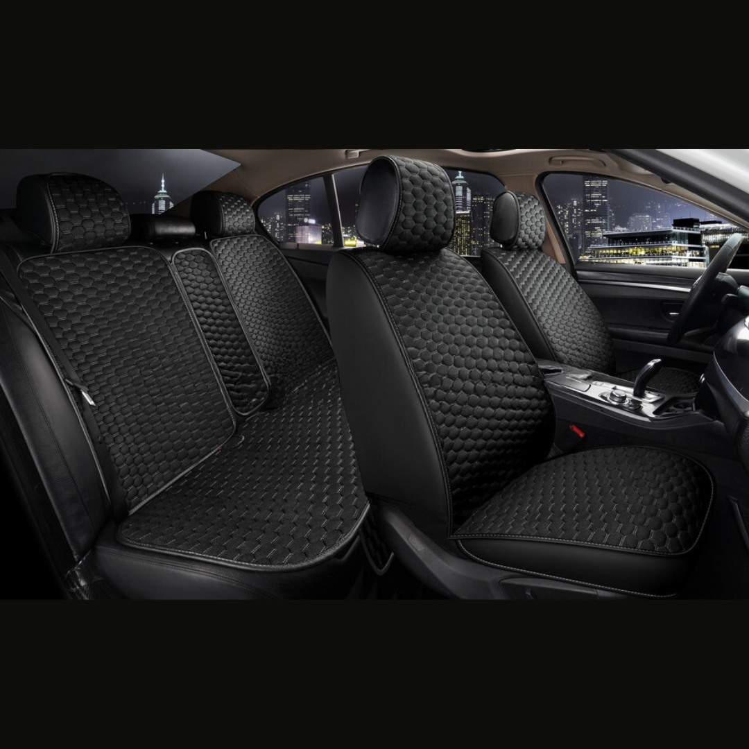 Універсальні автомобільні чохли, накидки на сидіння Sota (Повний комплект, чорні із сірою ниткою), фото 1