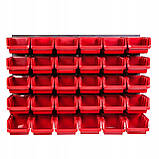 Панель для інструментів Kistenberg 58х39см на 25 червоних контейнерів, фото 2