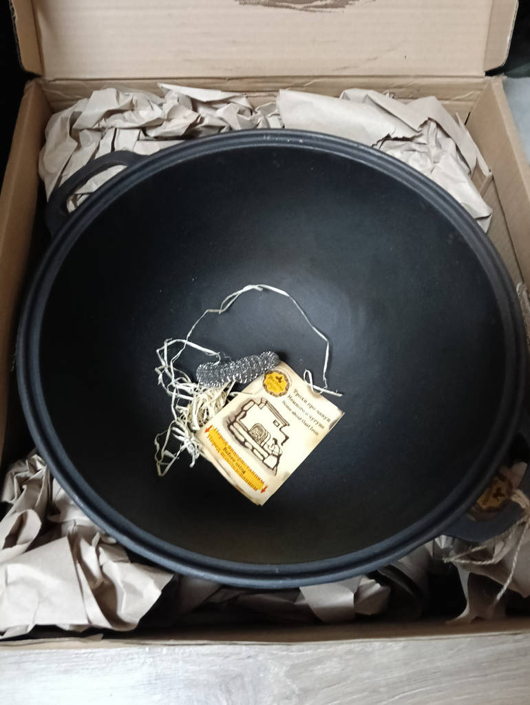 Чавунний казан для плову 18 літрів з кришкою сковородою з чавуну Maysternya, Казан костровий товстостінний - фото покупців 1