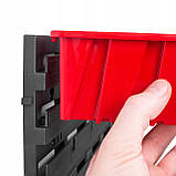 Панель навісна для метизів на 84 червоних контейнерів Kistenberg 58х117см, фото 10