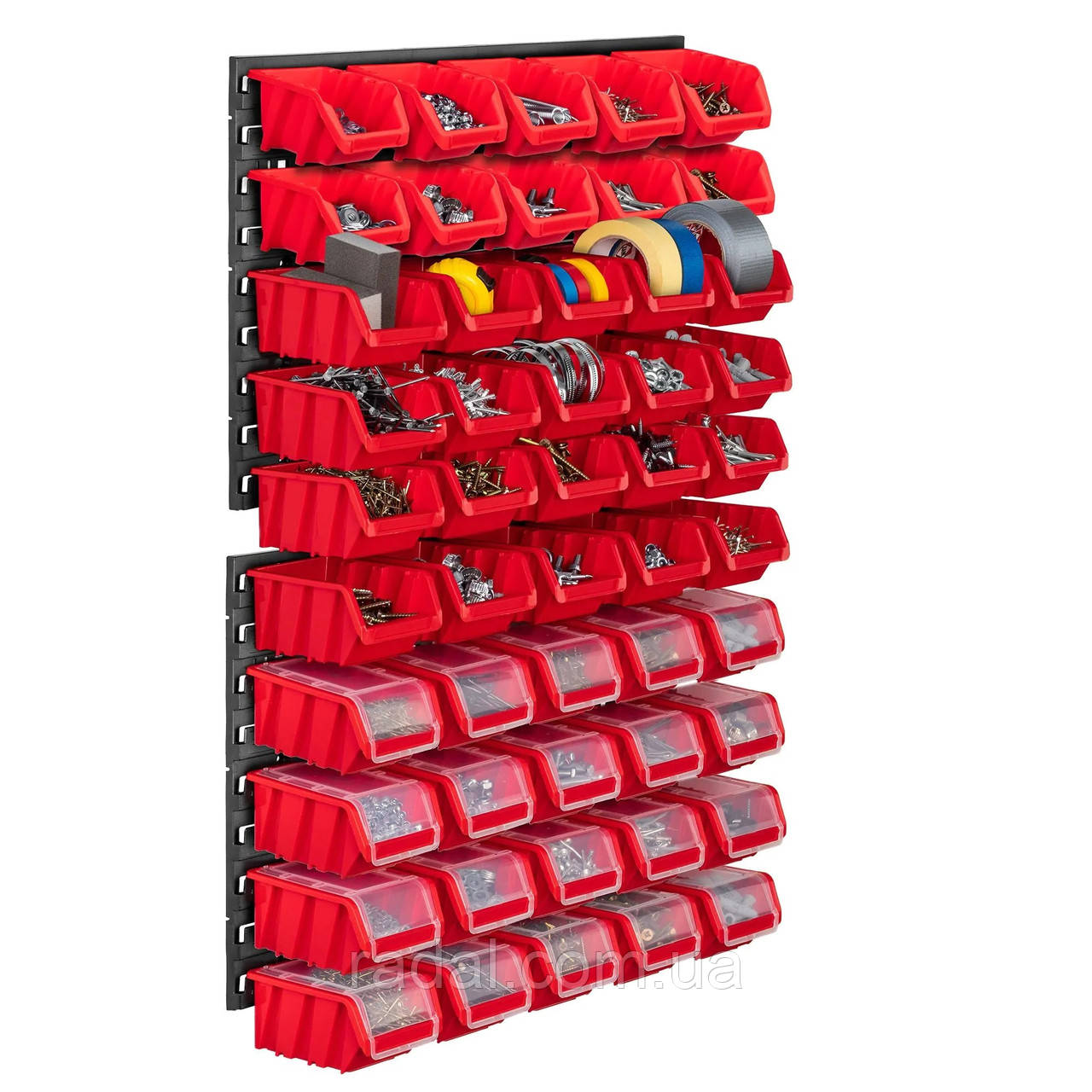 Панель для інструментів Kistenberg 58х78см на 50 червоних контейнерів, фото 1