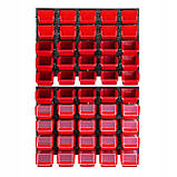 Панель для інструментів Kistenberg 58х78см на 50 червоних контейнерів, фото 5