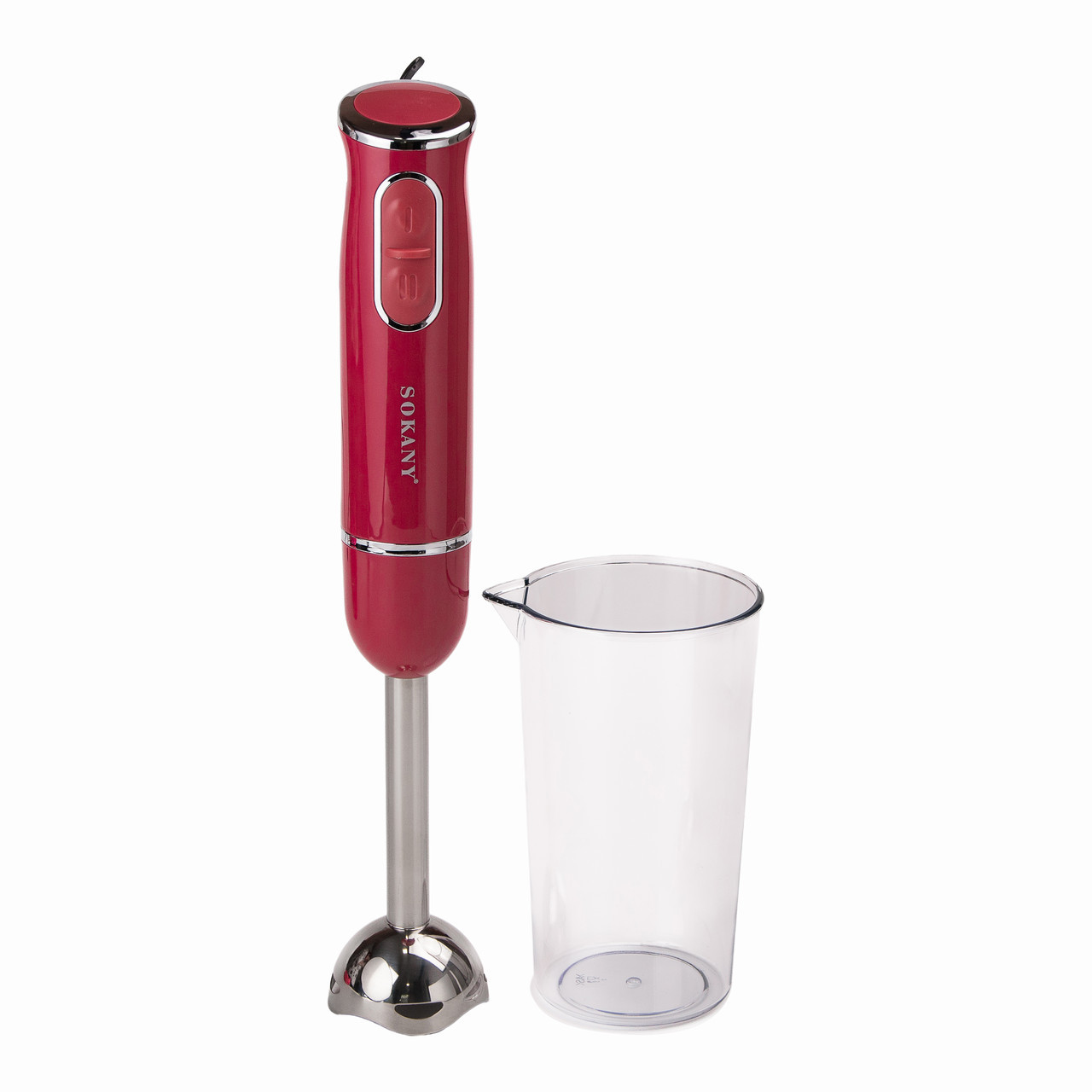 Блендер занурювальний ручний кухонний блендер для кухні 300 Вт смузі мейкер подрібнювач Sokany 1726 Рожевий, фото 1