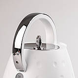 Чайник електричний єлектрочайник 1.7 літра безшумний електрочайник безшумний Sokany SK1033B Пластик Білий, фото 6