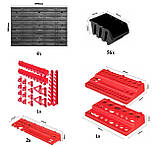 Панель для інструментів Kistenberg 115х78см на 56 чорних контейнерів, фото 4
