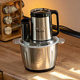 Чоппер подрібнювач для кухні з чашею на 2.7 л чопер кухонний блендер подрібнювач твердих продуктів 6 в 1 Sokany SK-06019, фото 8