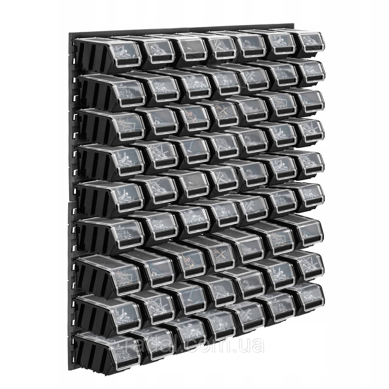 Настінна панель з лотками з кришкою Kistenberg 78х78см 63 контейнерів, фото 1