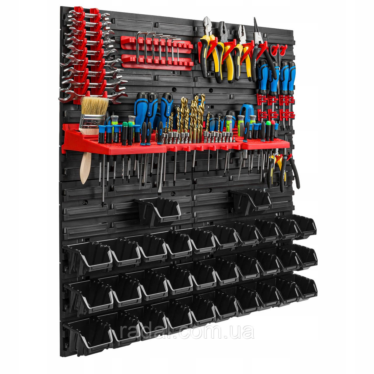 Настінна панель для інструментів Kistenberg 78х78см на 32 контейнера, фото 1