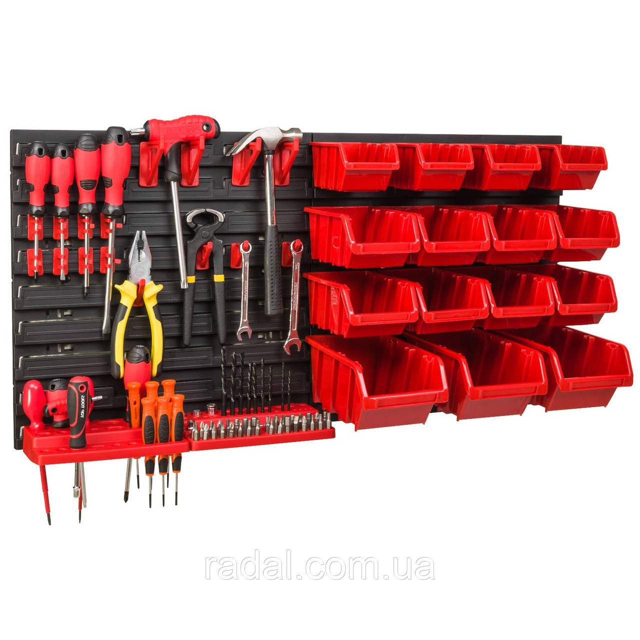 Панель для інтсрументів та метизів 78х39см на 15 контейнерів, фото 1