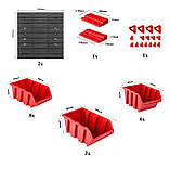 Панель для інтсрументів та метизів 78х39см на 15 контейнерів, фото 3