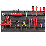 Панель навісна для інструментів 78х39см з подвійною поличкою та тримачами, фото 2