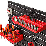 Панель навісна для інструментів 78х39см з подвійною поличкою та тримачами, фото 5