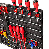 Панель навісна для інструментів 78х39см з подвійною поличкою та тримачами, фото 6