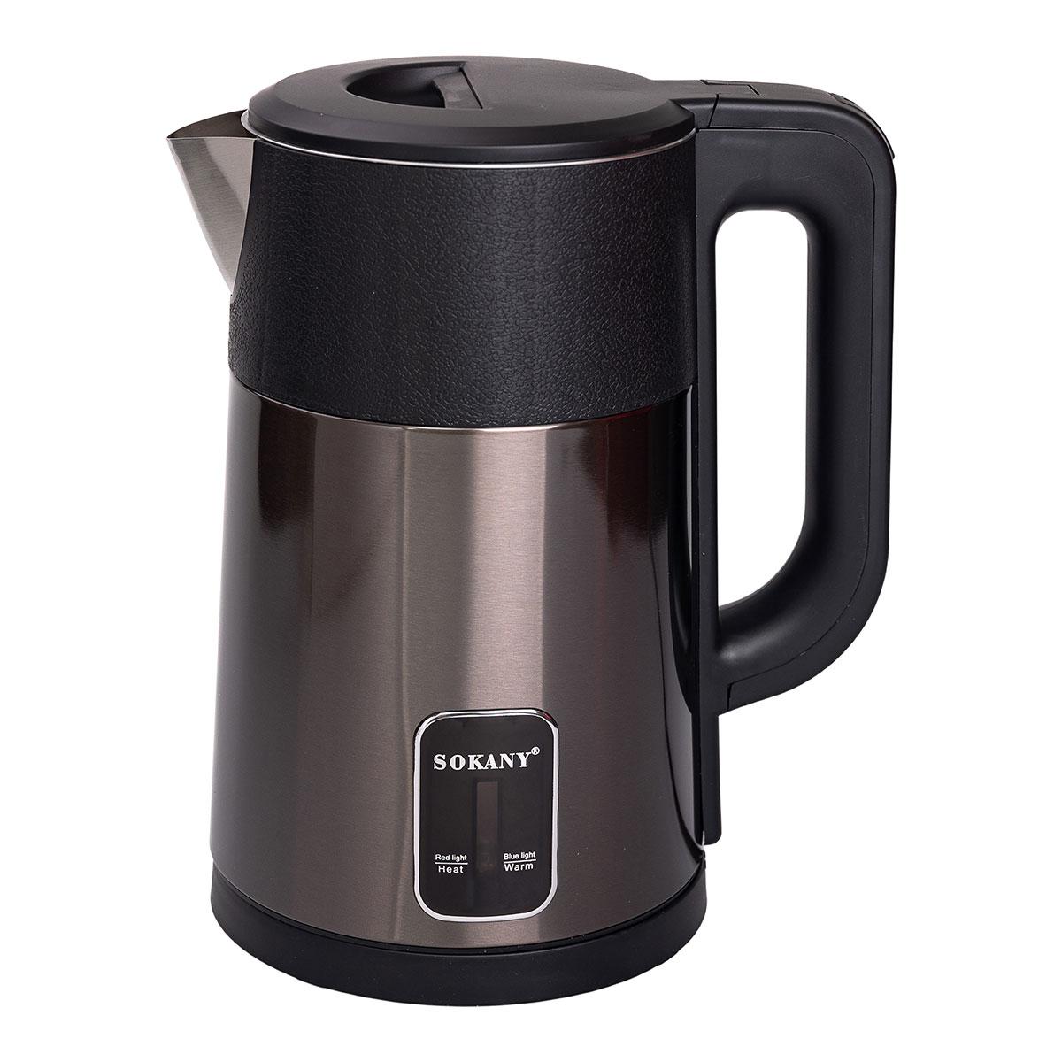 Чайник електричний термочайник термопот з підтримкою температури 2.5 л електричний чайник термос металевий Sokany 1500 Вт, фото 1