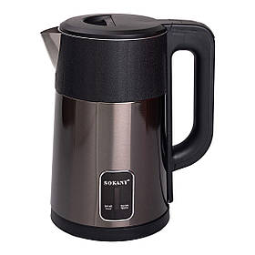 Чайник електричний термочайник термопот з підтримкою температури 2.5 л електричний чайник термос металевий Sokany 1500 Вт