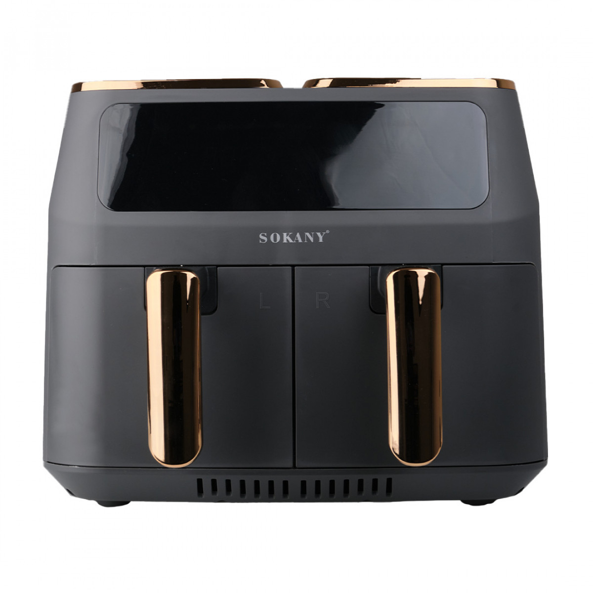 Аерогриль-фритюрниця без олії аерофритюрниця на 8 літрів з двома відділеннями SOKANY сіра SK-ZG-8030, фото 1