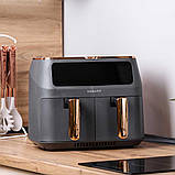 Аерогриль-фритюрниця без олії аерофритюрниця на 8 літрів з двома відділеннями SOKANY сіра SK-ZG-8030, фото 2