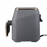 Аерогриль-фритюрниця без олії аерофритюрниця на 8 літрів з двома відділеннями SOKANY сіра SK-ZG-8030, фото 4