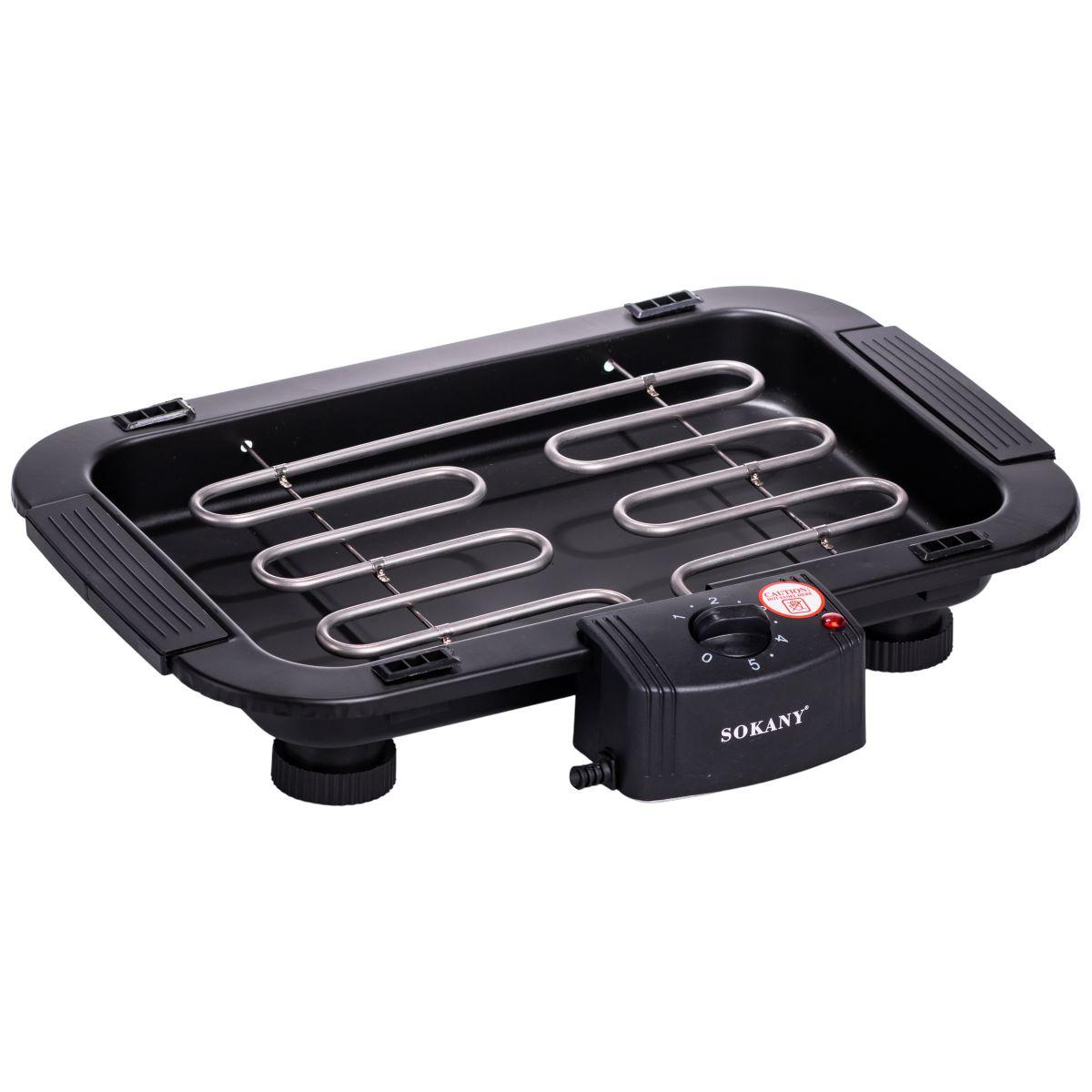 Електрогриль гриль електричний для дому шаурми сосисок м'яса стейків електрогріль з термостатом 2000 Вт Sokany SK-273BG, фото 1