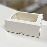 Коробка для солодощів біла з віконцем 14х10х5,3 см, фото 3