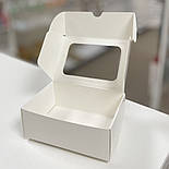 Коробка для солодощів біла з віконцем 14х10х5,3 см, фото 2