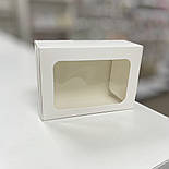 Коробка для солодощів біла з віконцем 14х10х5,3 см, фото 4