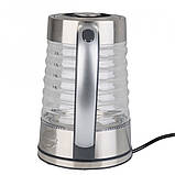 Електрочайник скляний з підсвіткою чайник електричний прозорий для дому єлектрочайник 2.2 літра Sokany SK1027CST, фото 2