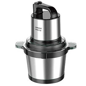 Чоппер кухонний подрібнювач твердих продуктів м'яса електричний подрібнювач із чашею 3,5 літра нержавіюча сталь Sokany SK-7028