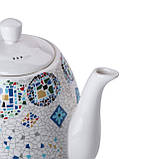 Чайник електричний керамічний електрочайник безшумний 1,5 літра єлектрочайник Sokany SK-09008 мозаїка Білий, фото 5