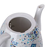 Чайник електричний керамічний електрочайник безшумний 1,5 літра єлектрочайник Sokany SK-09008 мозаїка Білий, фото 8