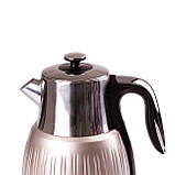 Електро чайник 1.6 літрів чайник електричний електронний металевий нержавіюча сталь єлектрочайник Sokany SKSH1055 Рожевий металік, фото 2