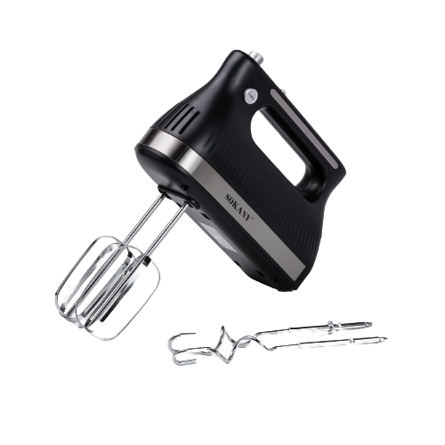 Міксер ручний кухонний занурювальний з двома вінчиками та гаками для тіста електроміксер для кухні Sokany 300 Вт SK-6632, фото 1