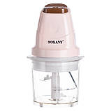 Чоппер кухонний подрібнювач для кухні з чашею на 0.7 л міні подрібнювач електричний 250 Вт Sokany SK-06009BE, фото 3
