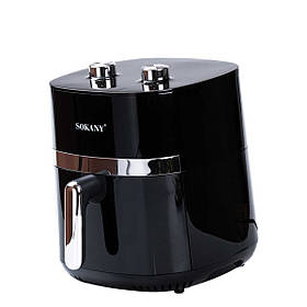 Аерогриль фритюрниця без олії на 6.5 літрів аерофритюрниця 1500 Вт SOKANY чорна SK10024