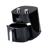 Аерогриль фритюрниця без олії на 6.5 літрів аерофритюрниця 1500 Вт SOKANY чорна SK10024, фото 5