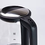 Електрочайник скляний чайник з підсвіткою прозорий електронний для дому єлектрочайник 2.5 літра Sokany SK-09013, фото 4