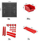 Панель для інструментів з тримачами та полицями Kistenberg 117х78см на 56 контейнерів, фото 4