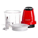 Чоппер кухонний подрібнювач для кухні з чашею на 0.7 л міні подрібнювач електричний 250 Вт Sokany SK-06009R, фото 2