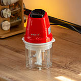Чоппер кухонний подрібнювач для кухні з чашею на 0.7 л міні подрібнювач електричний 250 Вт Sokany SK-06009R, фото 6