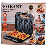 Вафельниця для бельгійських вафель вафельніца електро вафельниця з антипригарним покриттям 750 Вт Sokany SK-08070, фото 10