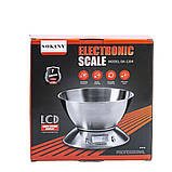 Ваги кухонні електронні з чашею для зважування продуктів до 5 кг електронна вага настільні побутові ваги для їжі Sokany SK1204, фото 5