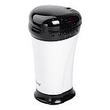 Кавомолка електрична автоматична для дому мультимолка для дрібного помелу 180 Вт 75 г Sokany Біла SM-3012, фото 5